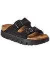Birkenstock Black Narrow Papillio Arizona Platform Sandals In Black