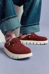 Birkenstock Papillio Boston Chunky Suede Clog In Berry Crush, Women's At Urban Outfitters