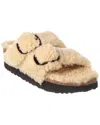 Birkenstock Arizona Big Buckle Teddy Sandal By Papillio Eggshell In Beige