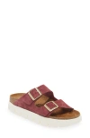 Birkenstock Papillio By  Arizona Exquisite Chunky Slide Sandal In Berry Crush