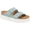 Birkenstock Papillio By  Arizona Exquisite Chunky Slide Sandal In Pure Sage