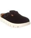 Birkenstock Papillio By  Boston Chunky Narrow Suede Clog In Black