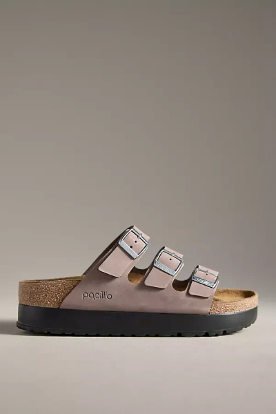 Birkenstock Papillio By  Florida Flex Platform Triple-strap Sandals In Pink