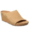 Birkenstock Papillio By  Namica Rivets Narrow Leather Wedge Sandal In Brown