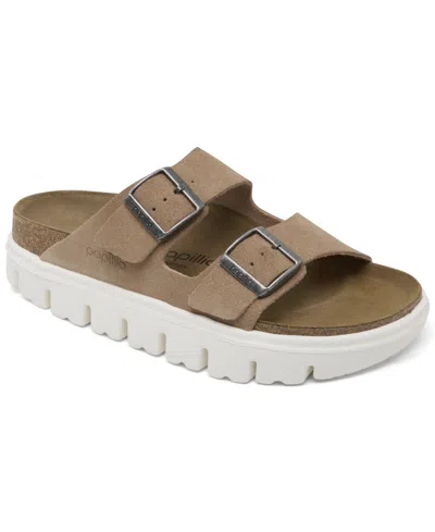 Birkenstock Papillio By  Women's Arizona Chunky Suede Leather Platform Sandals From Finish Line In Warm Sand