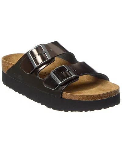 Birkenstock Papillo Narrow Leather Platform Sandal In Brown