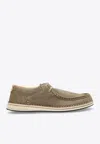 Birkenstock Gray Leather Oxfords And Derby In Beige