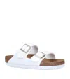 Birkenstock Arizona Birko-flor Triple White Narrow Fitting Sandals In White