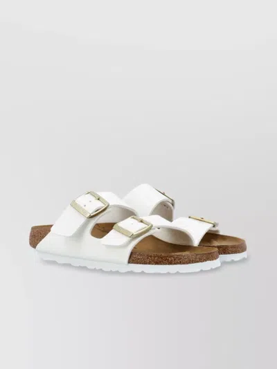 Birkenstock Patent Birko Double Strap Sandals In White