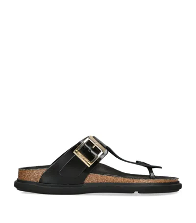Birkenstock Gizeh Buckle-fastening Thong Sandals In Black