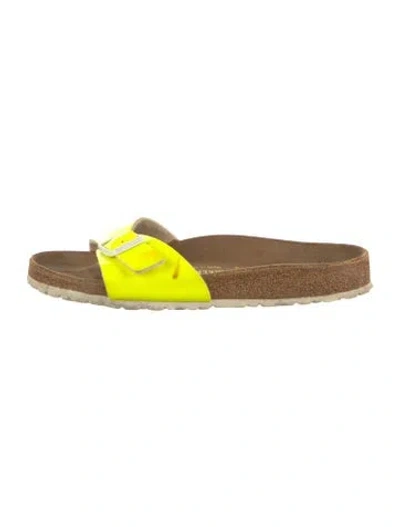Pre-owned Birkenstock Patent Leather Slides In Green