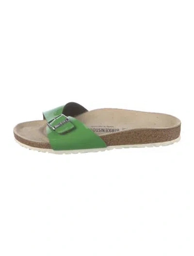 Pre-owned Birkenstock Patent Leather Slides In Neutral