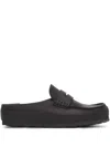 Birkenstock Penny-strap Leather Slides In Black