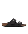 Birkenstock Pin Button Detail Slippers In Black
