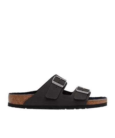 Birkenstock Pin Button Detail Slippers In Black