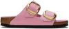 Birkenstock Pink Arizona Big Buckle Sandals In Fondant Pink