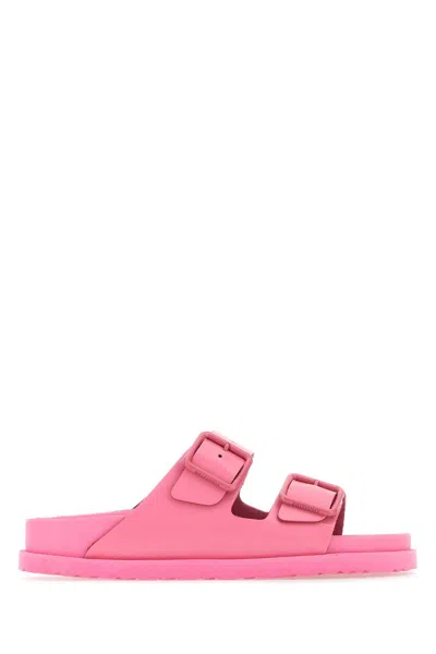 Birkenstock Pink Leather Arizona Avantgarde Slippers In Azaleapink