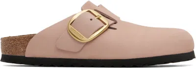 Birkenstock Pink Narrow Boston Big Buckle Slip-on Loafers
