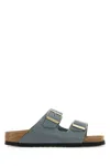 Birkenstock Slippers Arizona In Pelle Carta Da Zucchero   Donna In Basaltgray