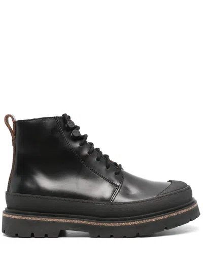 Birkenstock Prescott Leather Combat Boots In Black