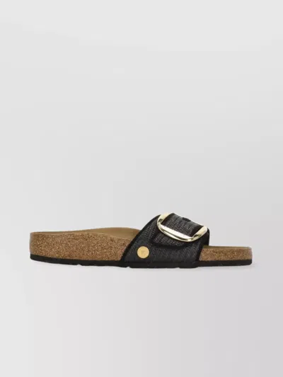 Birkenstock Raffia Sandals With Textured Strap And Buckle