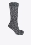 Birkenstock Rib Knit Slub Socks In Blue