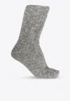 Birkenstock Rib Knit Slub Socks In Gray