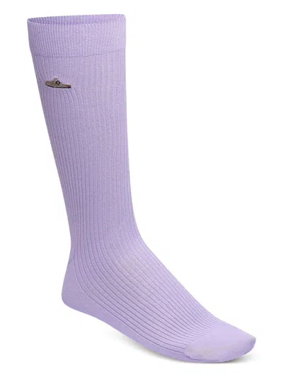 Birkenstock Ribbed-knit Socks In Purple