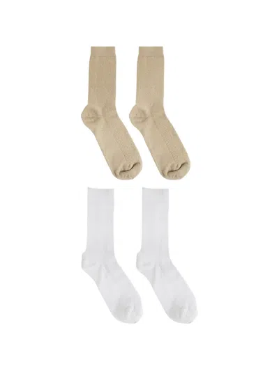 Birkenstock Ribbed Metallic-thread Socks (set Of Two) In Multi