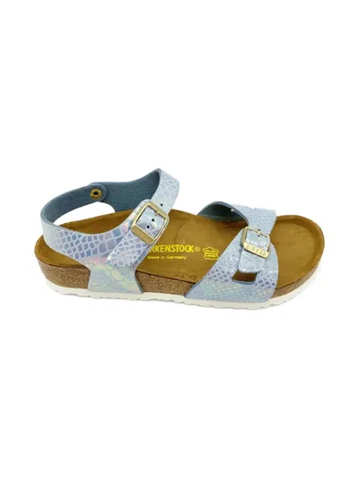 Birkenstock Kids' Rio "blue" Iridescent-effect Sandals