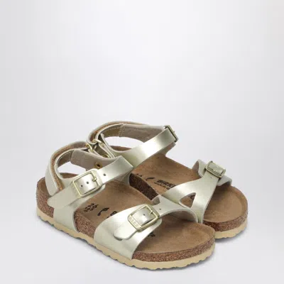 Birkenstock Rio Metallic Gold Sandal In Green
