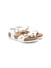 BIRKENSTOCK RIO WHITE FLAT SANDALS WITH DOUBLE STRAP IN FAUX LEATHER GIRL