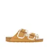 Birkenstock Man Sandals Camel Size 10 Leather In Beige