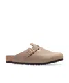 Birkenstock Round Head Exposed Heel Slippers In Brown