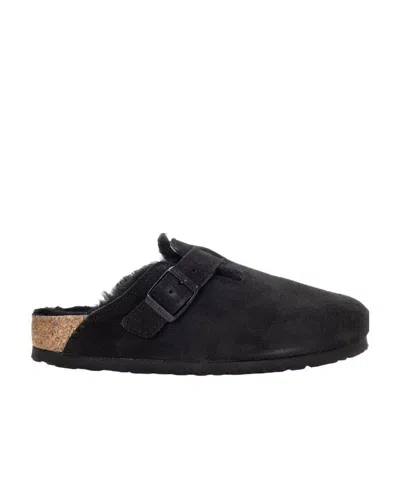 Birkenstock Round Head Flat-soled Slippers In Black