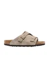 Birkenstock Zürich Suede Flat Sandals In Nude