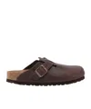 Birkenstock Boston Mules In Brown In Black