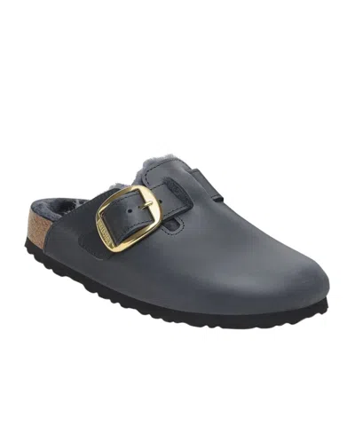 BIRKENSTOCK BOSTON BIG BUCKLE SHEARLING SLIDES