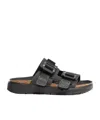 Birkenstock Heeled Sandals With Flat Sole And Open Toe In Black