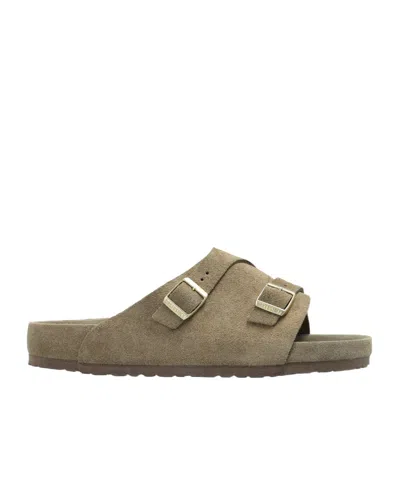 Birkenstock Round Toe Slippers In Green