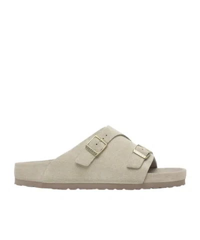 Birkenstock Round Toe Slippers In Taupe
