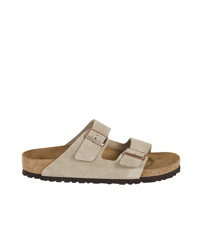 Birkenstock Round Toe Slippers In Taupe