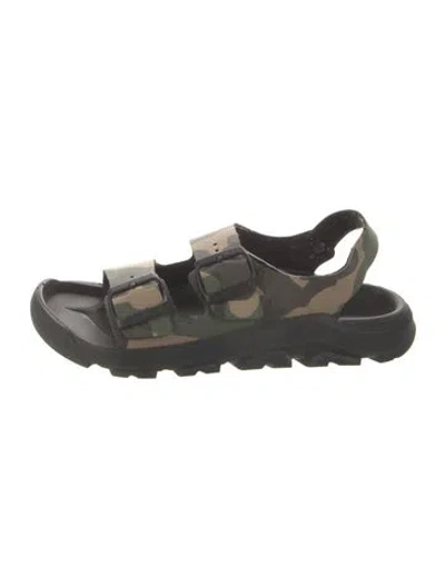 Pre-owned Birkenstock Rubber Printed Slingback Sandals In Black