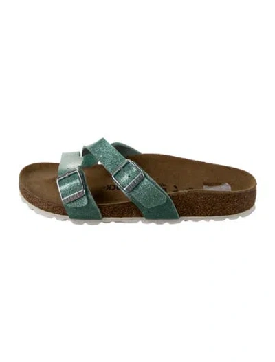 Pre-owned Birkenstock Rubber Slides In Green