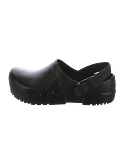 Pre-owned Birkenstock Rubber Slingback Flats In Black