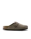Birkenstock Mens Habana Boston Logo-embossed Leather Clogs In Brown