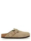 Birkenstock Boston Latte Cream Suede Leather Clogs