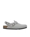 Birkenstock Tokyo Slipper With Cork Sole And Open Back In Pure Sage