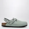 Birkenstock 'tokio' Light Blue Mules With Buckles On The Front And Back In Green