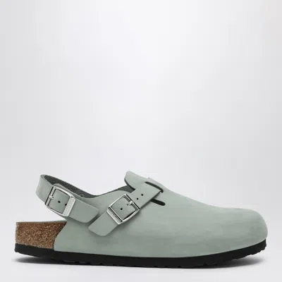Birkenstock Sage Coloured Suede Tokyo Slipper In Multi